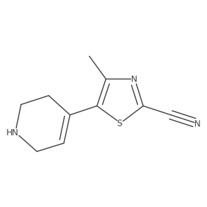 4-Methyl-5-(1,2,3,6-tetrahydropyridin-4-yl)-1,3-thiazole-2-carbonitrile结构式