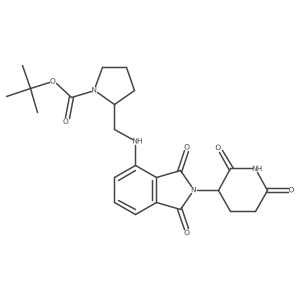 tert-butyl 2-({[2-(2,6-dioxopiperidin-3-yl)-1,3-dioxo-2,3-dihydro-1H-isoindol-4-yl]amino}methyl)pyrrolidine-1-carboxylate结构式