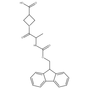 1-[2-({[(9H-fluoren-9-yl)methoxy]carbonyl}amino)propanoyl]azetidine-3-carboxylic acid结构式
