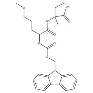 2-[2-({[(9H-fluoren-9-yl)methoxy]carbonyl}amino)-5-methoxypentanamido]-3-hydroxy-2-methylpropanoic acid Structure