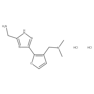 (5-{3-[(dimethylamino)methyl]furan-2-yl}-1H-1,2,4-triazol-3-yl)methanamine dihydrochloride Structure