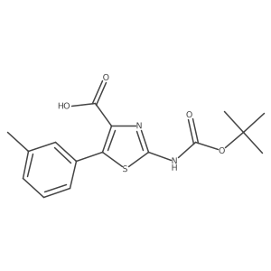 2-{[(Tert-butoxy)carbonyl]amino}-5-(3-methylphenyl)-1,3-thiazole-4-carboxylic acid结构式