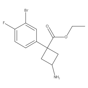Ethyl 3-amino-1-(3-bromo-4-fluorophenyl)cyclobutane-1-carboxylate结构式