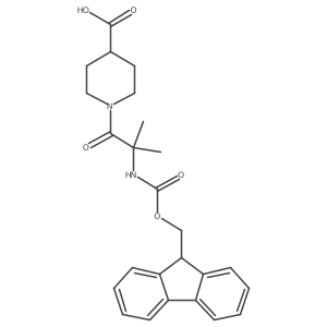 1-[2-({[(9H-fluoren-9-yl)methoxy]carbonyl}amino)-2-methylpropanoyl]piperidine-4-carboxylic acid结构式