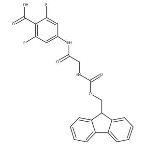 4-[2-({[(9H-fluoren-9-yl)methoxy]carbonyl}amino)acetamido]-2,6-difluorobenzoic acid Structure