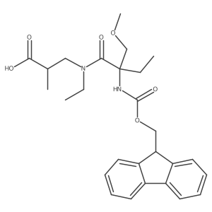 3-[N-ethyl-2-({[(9H-fluoren-9-yl)methoxy]carbonyl}amino)-2-(methoxymethyl)butanamido]-2-methylpropanoic acid结构式