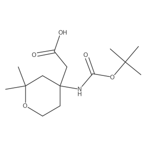 2-(4-{[(Tert-butoxy)carbonyl]amino}-2,2-dimethyloxan-4-yl)acetic acid Structure