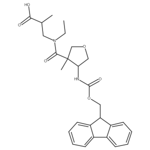 3-{N-ethyl-1-[4-({[(9H-fluoren-9-yl)methoxy]carbonyl}amino)-3-methyloxolan-3-yl]formamido}-2-methylpropanoic acid结构式