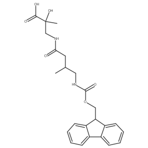 3-[4-({[(9H-fluoren-9-yl)methoxy]carbonyl}amino)-3-methylbutanamido]-2-hydroxy-2-methylpropanoic acid结构式