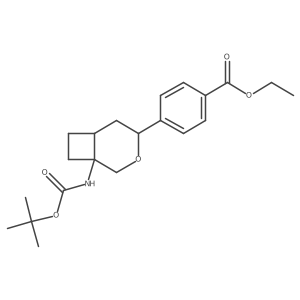 Ethyl rel-4-((1S,4S,6R)-1-((tert-butoxycarbonyl)amino)-3-oxabicyclo[4.2.0]octan-4-yl)benzoate结构式