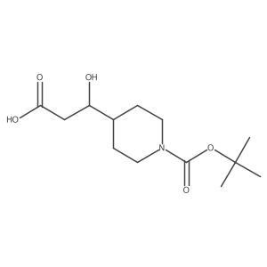 (R)-3-(1-(tert-Butoxycarbonyl)piperidin-4-yl)-3-hydroxypropanoic acid结构式