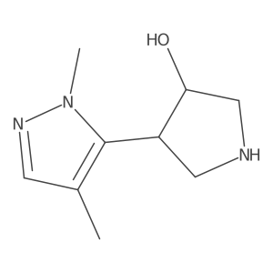 rac-(3R,4R)-4-(1,4-dimethyl-1H-pyrazol-5-yl)pyrrolidin-3-ol结构式