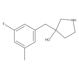 3-[(3-Fluoro-5-methylphenyl)methyl]pyrrolidin-3-ol结构式