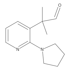 2-Methyl-2-[2-(pyrrolidin-1-yl)pyridin-3-yl]propanal Structure