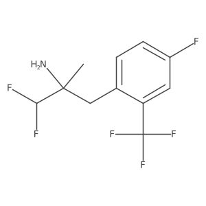1,1-Difluoro-3-[4-fluoro-2-(trifluoromethyl)phenyl]-2-methylpropan-2-amine结构式
