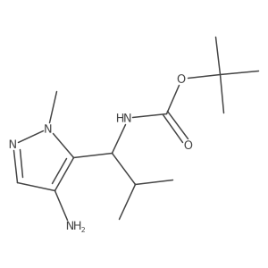 tert-butyl N-[1-(4-amino-1-methyl-1H-pyrazol-5-yl)-2-methylpropyl]carbamate结构式