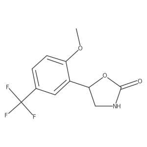 5-[2-Methoxy-5-(trifluoromethyl)phenyl]-1,3-oxazolidin-2-one结构式