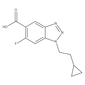 1-(2-cyclopropylethyl)-6-fluoro-1H-1,2,3-benzotriazole-5-carboxylic acid结构式