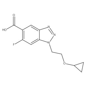 1-(2-cyclopropoxyethyl)-6-fluoro-1H-1,2,3-benzotriazole-5-carboxylic acid结构式