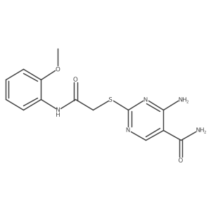 4-Amino-2-((2-((2-methoxyphenyl)amino)-2-oxoethyl)thio)pyrimidine-5-carboxamide Structure