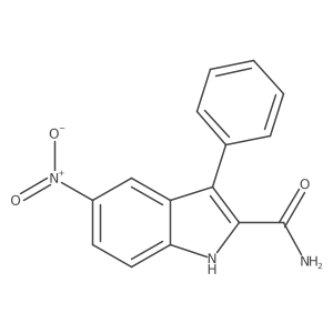 5-Nitro-3-phenyl-1H-indole-2-carboxamide结构式