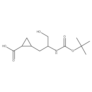 2-(2-{[(Tert-butoxy)carbonyl]amino}-3-hydroxypropyl)cyclopropane-1-carboxylic acid结构式