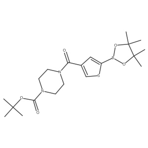 4-(4-BOC-Piperazinocarbonyl)thiophene-2-boronic acid pinacol ester结构式