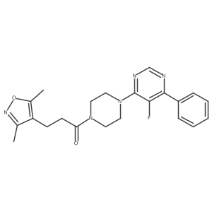 3-(3,5-Dimethyl-1,2-oxazol-4-yl)-1-[4-(5-fluoro-6-phenylpyrimidin-4-yl)piperazin-1-yl]propan-1-one结构式