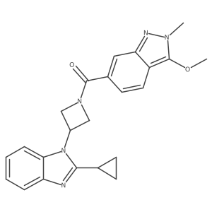 2-cyclopropyl-1-[1-(3-methoxy-2-methyl-2H-indazole-6-carbonyl)azetidin-3-yl]-1H-1,3-benzodiazole结构式