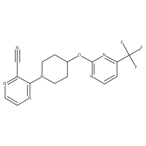 3-[4-[4-(Trifluoromethyl)pyrimidin-2-yl]oxypiperidin-1-yl]pyrazine-2-carbonitrile Structure