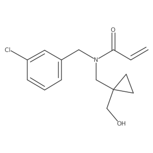 N-[(3-Chlorophenyl)methyl]-N-[[1-(hydroxymethyl)cyclopropyl]methyl]prop-2-enamide结构式