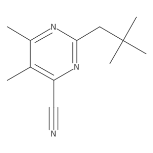 2-(2,2-Dimethylpropyl)-5,6-dimethylpyrimidine-4-carbonitrile结构式