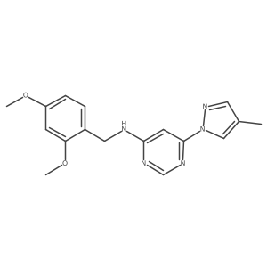 N-[(2,4-dimethoxyphenyl)methyl]-6-(4-methyl-1H-pyrazol-1-yl)pyrimidin-4-amine结构式