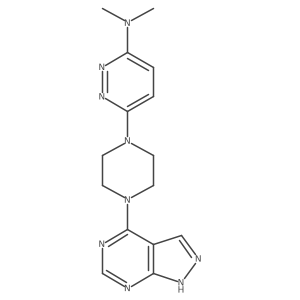 N,N-dimethyl-6-(4-{1H-pyrazolo[3,4-d]pyrimidin-4-yl}piperazin-1-yl)pyridazin-3-amine Structure