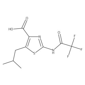 5-(2-Methylpropyl)-2-(2,2,2-trifluoroacetamido)-1,3-thiazole-4-carboxylic acid结构式