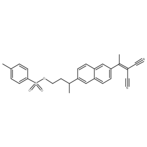 2-[1-[6-[1-Methyl-3-[[(4-methylphenyl)sulfonyl]oxy]propyl]-2-naphthalenyl]ethylidene]propanedinitrile Structure
