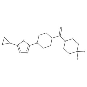1-(5-Cyclopropyl-1,3,4-thiadiazol-2-yl)-4-(4,4-difluoropiperidine-1-carbonyl)piperidine结构式