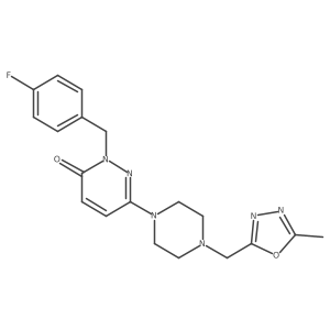 2-[(4-Fluorophenyl)methyl]-6-{4-[(5-methyl-1,3,4-oxadiazol-2-yl)methyl]piperazin-1-yl}-2,3-dihydropyridazin-3-one结构式