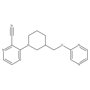 3-{3-[(Pyrazin-2-yloxy)methyl]piperidin-1-yl}pyrazine-2-carbonitrile Structure