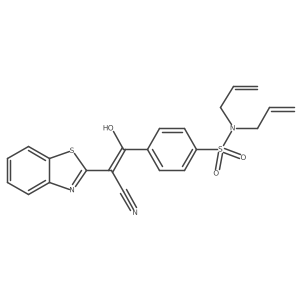 4-{2-cyano-2-[(2E)-2,3-dihydro-1,3-benzothiazol-2-ylidene]acetyl}-N,N-bis(prop-2-en-1-yl)benzene-1-sulfonamide Structure