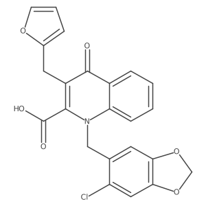 1-[(6-Chloro-1,3-benzodioxol-5-yl)methyl]-3-(2-furanylmethyl)-1,4-dihydro-4-oxo-2-quinolinecarboxylic acid Structure