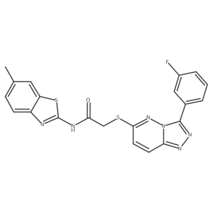 2-((3-(3-fluorophenyl)-[1,2,4]triazolo[4,3-b]pyridazin-6-yl)thio)-N-(6-methylbenzo[d]thiazol-2-yl)acetamide Structure