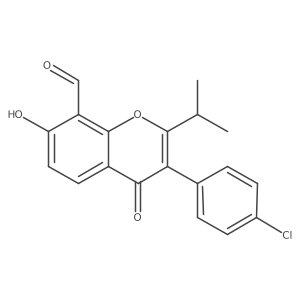 3-(4-chlorophenyl)-7-hydroxy-2-isopropyl-4-oxo-4H-chromene-8-carbaldehyde结构式