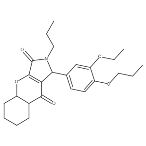 1-(3-ethoxy-4-propoxyphenyl)-2-propyl-4a,5,6,7,8,8a-hexahydro-1H-chromeno[2,3-c]pyrrole-3,9-dione结构式