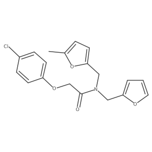 2-(4-chlorophenoxy)-N-(furan-2-ylmethyl)-N-[(5-methylfuran-2-yl)methyl]acetamide结构式