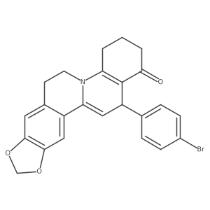 14-(4-bromophenyl)-2,3,4,6,7,14-hexahydro-1H-[1,3]dioxolo[6,7]isoquino[2,1-a]quinolin-1-one Structure