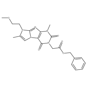 benzyl 2-(8-(2-methoxyethyl)-1,7-dimethyl-2,4-dioxo-1H-imidazo[2,1-f]purin-3(2H,4H,8H)-yl)acetate结构式