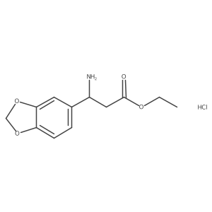 (R)-Ethyl 3-amino-3-(benzo[d][1,3]dioxol-5-yl)propanoate hydrochloride结构式
