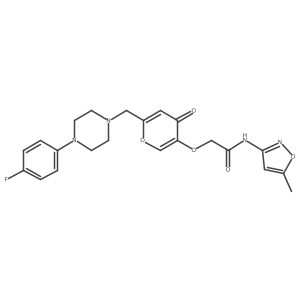 2-((6-((4-(4-fluorophenyl)piperazin-1-yl)methyl)-4-oxo-4H-pyran-3-yl)oxy)-N-(5-methylisoxazol-3-yl)acetamide结构式