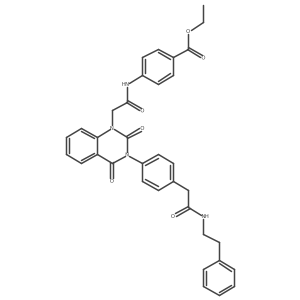 ethyl 4-({[2,4-dioxo-3-(4-{2-oxo-2-[(2-phenylethyl)amino]ethyl}phenyl)-3,4-dihydroquinazolin-1(2H)-yl]acetyl}amino)benzoate结构式